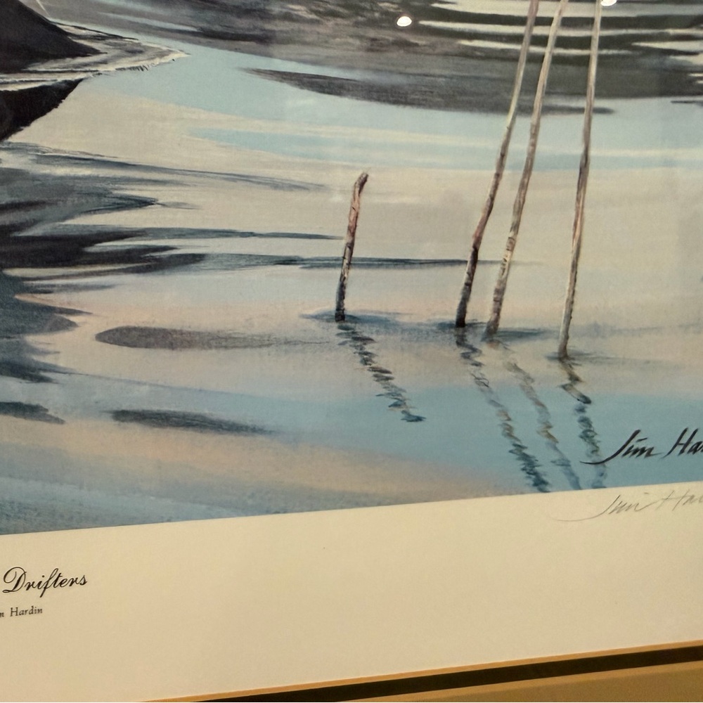JIM HARDIN "SILENT DRIFTERS" LIMITED EDITION COLOR LITHOGRAPH Ducks Unlimited - Picture 3 of 5